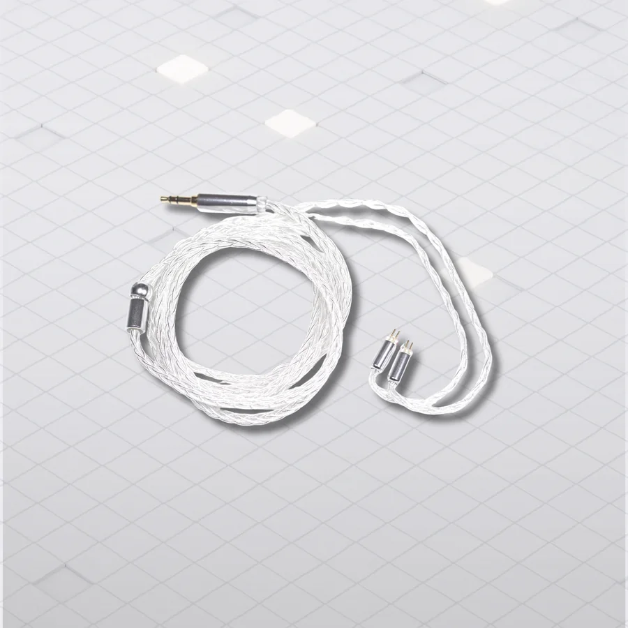 Cable 8Core SPC de cobre plateado, 2-pin